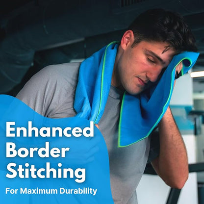 ECCOSOPHY Microfiber Gym Towel for Working Out - (71x35-Azure)