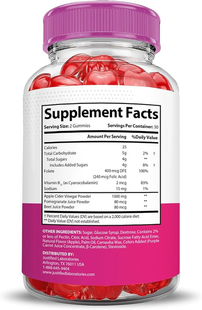 (2 Pack) Bliss Keto ACV Gummies Advanced Formula 1000MG Bliss Keto Gummies Apple Cider Vinegar Boost Formulated with Pomegranate Beet Juice Powder B12 Vegan Non GMO 120 Gummys
