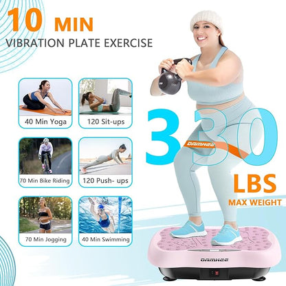 Vibration Plate Exercise Machine, Vibration Plateform for Lymphatic Drainage, Whole Body Workout Vibrate Fitness Board for Weight Loss Shaping Toning, Home Gym Equipment