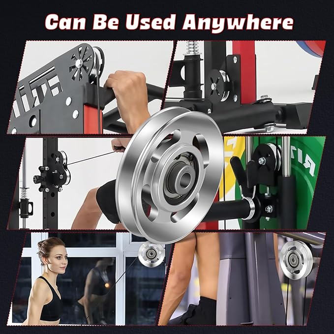 balacoo 6pcs Aluminum Alloy Tec Weight Lifting Accessories Gym Equipment Accessories Workout Equipment Accessories Exercise Pulley Ball Bearings Gym Replacement Parts