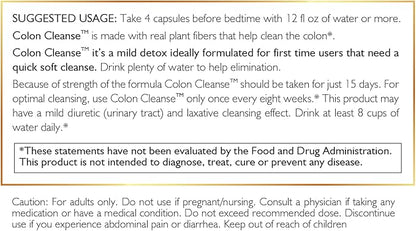 Coco March Colon Cleanse - Dietary Supplement, Cleansing Plant Extracts, Mild Colon Cleanse - Gluten Free, Dairy Free, Soy Free, Keto Friendly, Paleo Friendly, 60 Veg Caps - 15 Servings