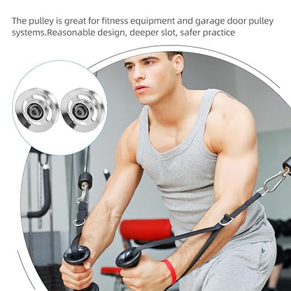 Exercise Pulley Replaceable: 10 Pcs Gym Pulley, Lifting Pulley Wheel Pully Pulley System Wheel Pulley Gym Wear Resistant Fitness Equipment Aluminum Alloy Cable