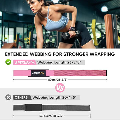 APEXUP Weight Lifting Straps for Weightlifting, Lifting Wrist Straps Gym, Deadlift Straps, Anti Slip Silicone and Neoprene Padded Weightlifting Straps Men Women Powerlifting, Strength Training
