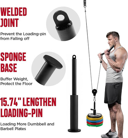 FitBeast Pulley System Gym, Cable Weight Pulley System for Gym LAT Pulldown, Biceps Curl Workout, Ideal Home Gym Equipment for Forearm, Shoulder, Strength Training