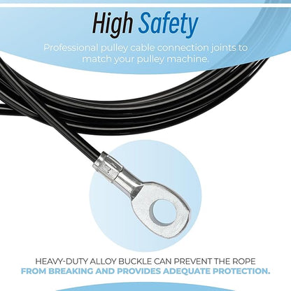 Fitness Pulley Cable Replacement for All Total Gym Models 1000, 1500, 2000, 3000, XLS Up - Adjustable Home Gym Cable Pulley System Replacement Fitness Cable for Pulley Machine Accessories