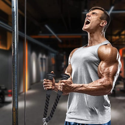 Kipika Tricep Pull Down Attachment, Cable Machine Accessories for Home Gym, Cable Machine Attachments Pulley System Gym, LAT Pull Down Attachment Weight Fitness