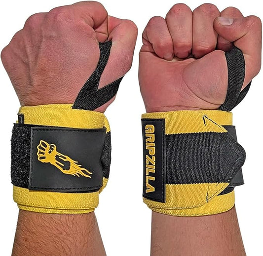 GRIPZILLA Wrist Wraps for Weightlifting Men/Women- 21'' Premium Lift Heavier Wrist Straps for Weightlifting, Gym, Carpal Tunnel Wrist Brace Weight Lifting Wrist Wraps with Thumb Loop for Powerlifting, Deadlift