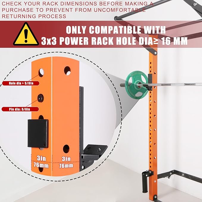 SYL Fitness J-Hooks for Squat/Power Rack - Available 2"x2" and 3"x3", Heavy