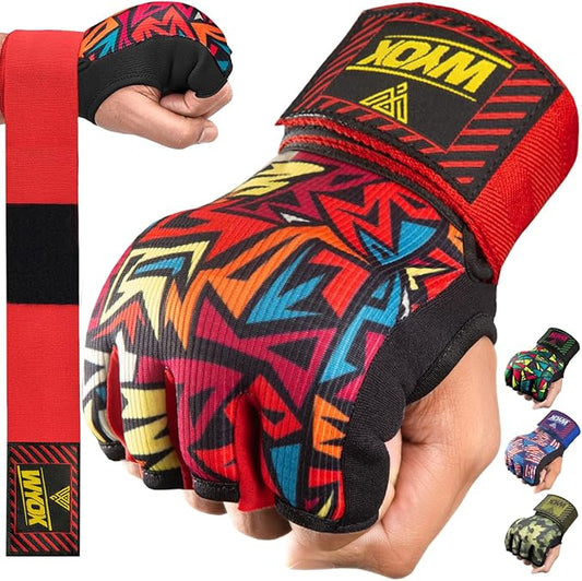 WYOX Gel Boxing Hand Wraps Inner Gloves for Men & Women, 80cm Quick Wrist Straps, Padded Knuckle Protection for Muay Thai Kickboxing, Hand Wraps for Boxing & Martial Arts