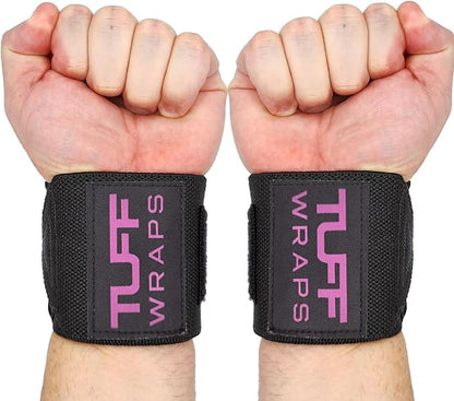 TuffWraps 16" Wrist Wraps: No Thumb Loops, Quality Gym Wrist Wraps for Weightlifting, Bench Press, Powerlifting, and Cross-Training—Try The Belt Loop Tightening System