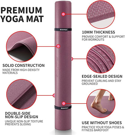 Extra Large Exercise Mat, 10'x6'/9'x6'/8'x6'/7'x5'/6'x4' (8mm/10mm) Thick Workout Mat for Home Gym Flooring, Garage, Shoe-Friendly, High-Density, MMA, HIIT, Weight Lifting, Cardio&Strength