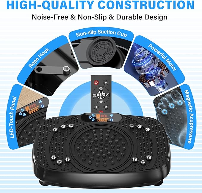 Vibration Plate Exercise Machine: TISSCARE Vibrating Plates for Weight Loss and Lymphatic Drainage, Whole Body Workout Sculpting Platform for Home Fitness Fat Burner for Women Men