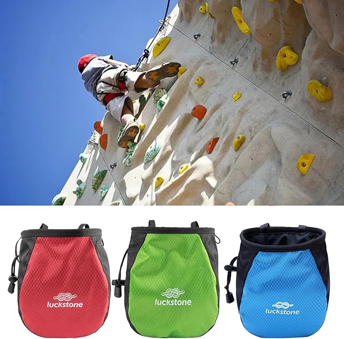 Rock Climbing Chalk Bag Adjustable Drawstring Chalk Bag Bouldering Chalk Bag Bucket for Rock Climbing Weight Lifting Portable Bouldering Chalk Bag Bucket