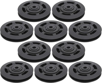10 Pcs 95mm Universal Nylon Bearing Pulley Wheel Replacement Black for Gym Fitness Equipment Combination Fitness Products
