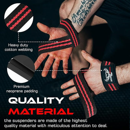 BEAST RAGE Lifting Straps for Weightlifting, Weight Lifting Straps Gym Power Workouts Lifting Wrist Straps Padded Cotton Men Women Support Lifters Deadlift Straps Hard Pull Exercise Straps