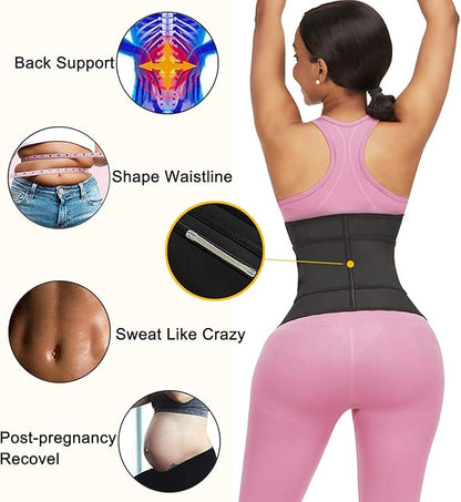 Neoprene Waist Trainer for Women, Corset Sauna Sweat Workout Waist Trimmer Belt