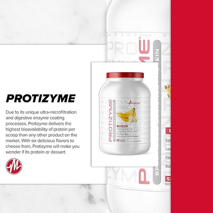 Metabolic Nutrition, Protizyme, 100% Whey Protein Powder, High Protein, Low Carb, Low Fat Whey Protein, Digestive Enzymes, 24 Essential Vitamins and Minerals, 4 Pound (52 ser)