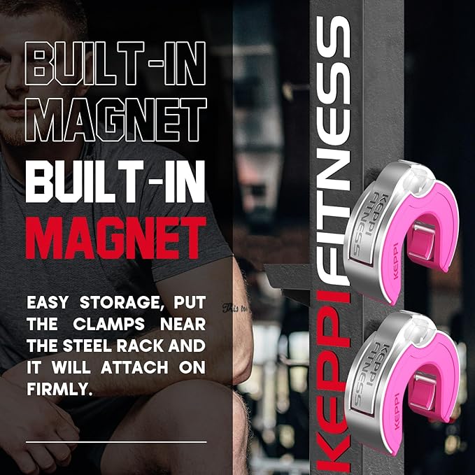 Barbell Clips, C-Shape Barbell Clamps for Weight Lifting 2 Inch