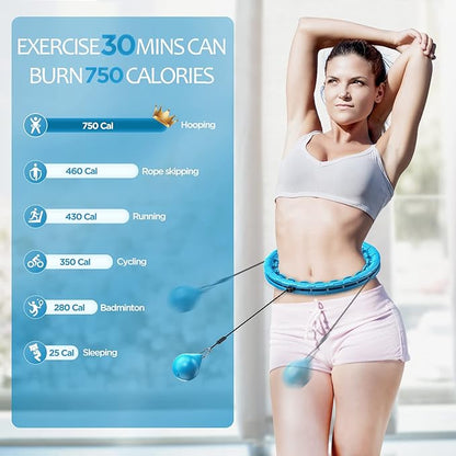 Weighted Exercise Hoop Plus Size 32 Detachable 2 in 1 Abdomen