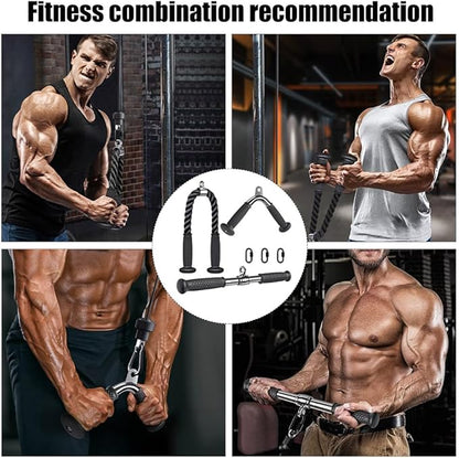 Kipika Tricep Pull Down Attachment, Cable Machine Accessories for Home Gym, Cable Machine Attachments Pulley System Gym, LAT Pull Down Attachment Weight Fitness