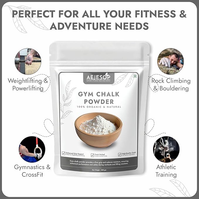 Sports Chalk for Rock Climbing, Weight Lifting, Gymnastics, Tennis & More, 7oz (200g)