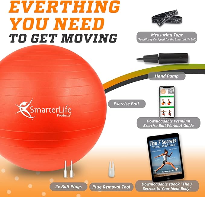 SmarterLife Workout Exercise Ball for Fitness