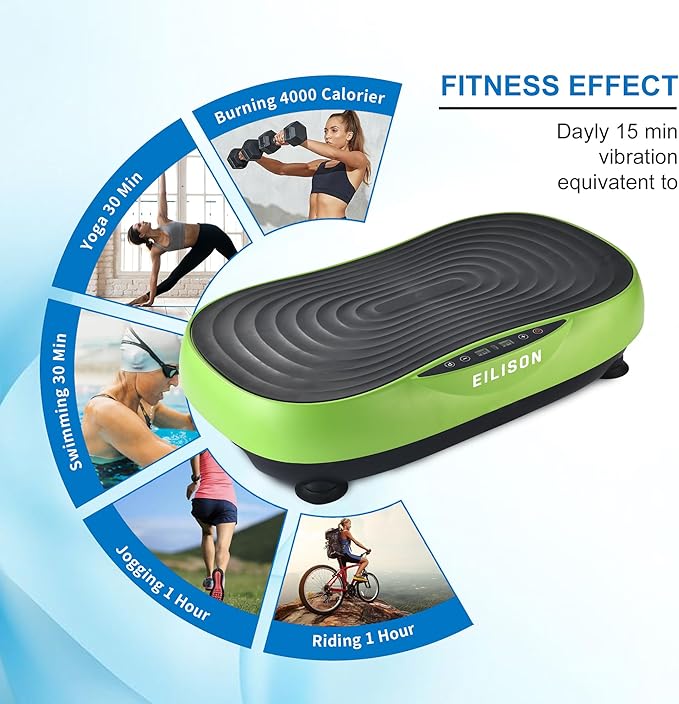 EILISON FITABS 3D Vibration Plate Exercise Machine with Seat - Ocsillation, Pulsation + Vibration Platform, Push Up, Vibration Machine for Lymphatic Drainage, Weight Loss, Recovery