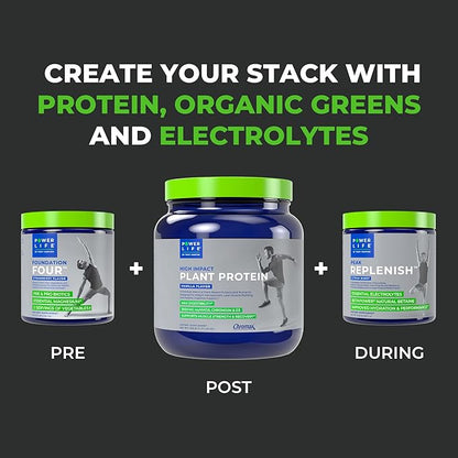 POWERLIFE Tony Horton High Impact Plant Protein Powder with 3000 MG of HMB, Plant-Based, No Sugar Added, Vegan, Keto Friendly, Non-GMO (Vanilla - New Formula)