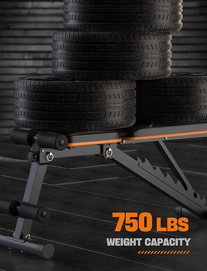 Sportsroyals Workout Bench 750LBS Weight