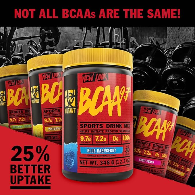 Mutant BCAA 9.7 Supplement BCAA Powder with Micronized Amino Energy Support Stack, 348g - Tropical Mango