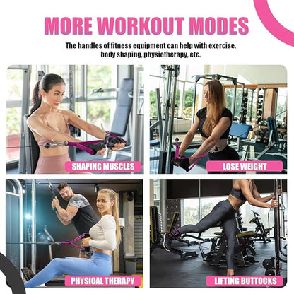 VEICK Exercise Handles with Ankle Straps, Replacement Handle Cable Attachments Pull Up Handles Equipment Gym Accessories Pilates Yoga Strength Trainer
