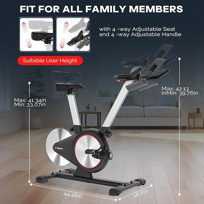 Sperax Exercise Bike, Stationary Bikes for Home, Indoor Cycling Bike, Spin Bike with Comfortable Seat, LED Display