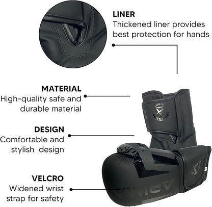 Boxing Gloves - Premium PU Leather, Heavyweight - Ideal for Boxing, Kickboxing, Muay Thai & Fitness Training
