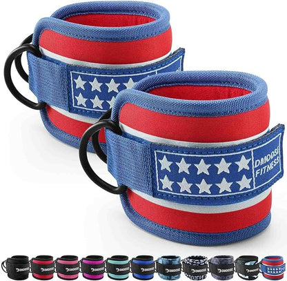 DMoose Fitness Ankle Straps for Cable Machines - One Size Fit with Premium Padding, Glute Kickback Ankle Strap for Women & Men, Cable Attachments for Gym, Booty Workouts, Leg Extension & Hip Abductors