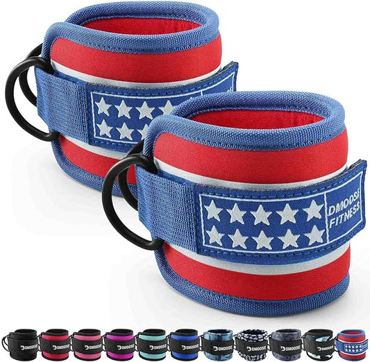 DMoose Fitness Ankle Straps for Cable Machines - One Size Fit with Premium Padding, Glute Kickback Ankle Strap for Women & Men, Cable Attachments for Gym, Booty Workouts, Leg Extension & Hip Abductors