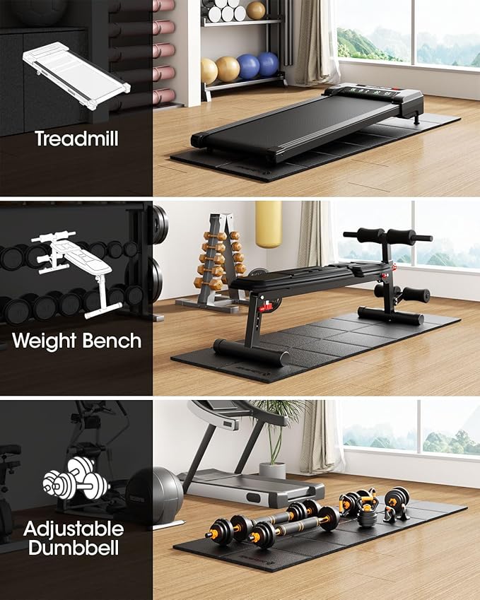 Fitness Equipment Mat Foldable Treadmill Mat 1/4" Thick