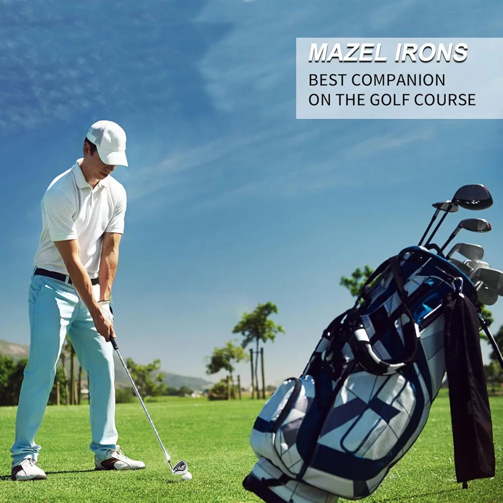 MAZEL Golf Individual Iron 1,2,3,4,5,6,7,8,9, Golf Iron with Steel Shafts for Right Handed Golfers