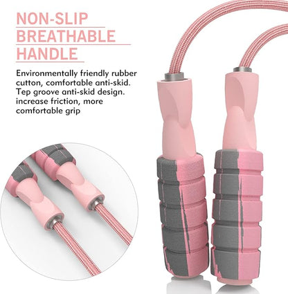 FITMYFAVO Jump Rope Cotton Adjustable Skipping Weighted jumprope