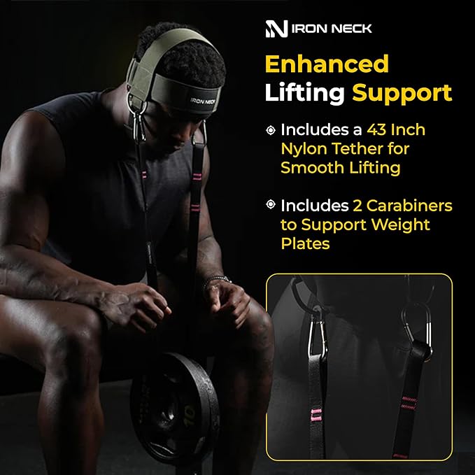 Iron Neck, Versatile Neck Exerciser, Strengthener and Trainer with Adjustable Head and Chin Strap, Portable Head Harness for Weight Lifting, Home and Gym Use