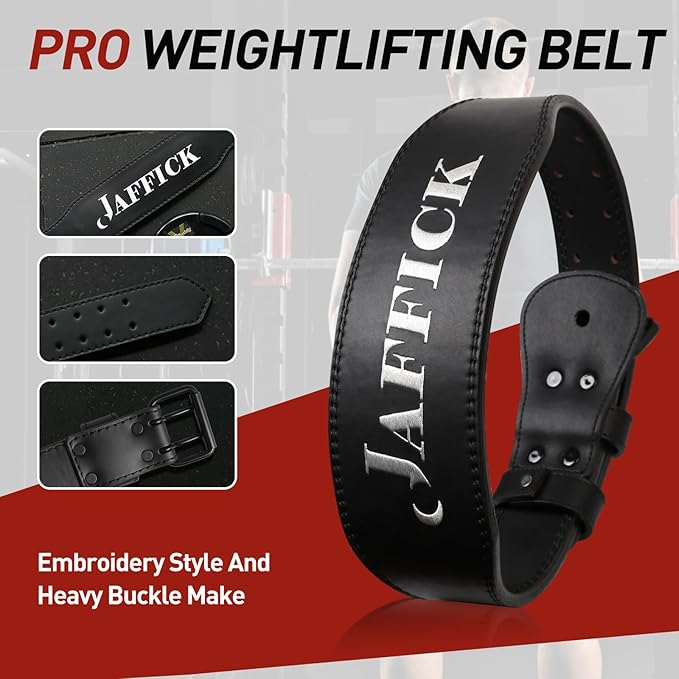 Jaffick Weight lifting Belt for 7MM Leather Pro 4 Inch