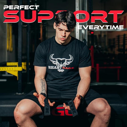 BEAST RAGE Lifting Straps for Weightlifting, Weight Lifting Straps Gym Power Workouts Lifting Wrist Straps Padded Cotton Men Women Support Lifters Deadlift Straps Hard Pull Exercise Straps