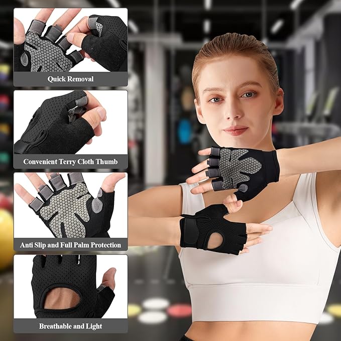 Barbell Pad Set,10 Pcs Barbell Pads for Hip Thrust Squat & Lunges Support,with 2 Workout Ankle Straps, 2 Gym Straps Weight Lifting, 2 Gym Gloves, Resistance Band, Olympic Bar Pad,Carry Bag