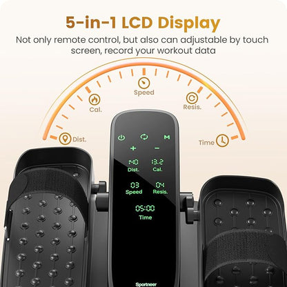 Under Desk Elliptical Training Machines: Pedal Exerciser Electric 2 in 1 Auto or Manual with 12 Adjustable Speeds Portable Under Desk Bike Leg Exerciser for Seniors While Sitting with Remote Control