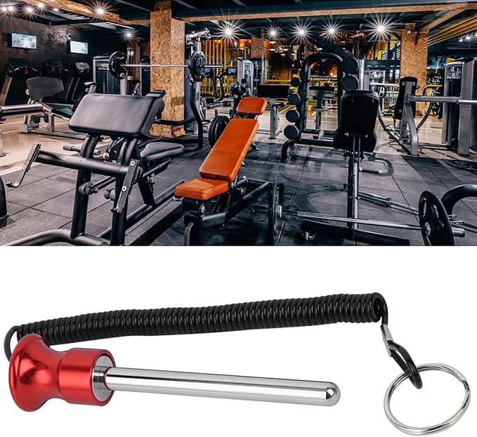 Weight Stack Pin, Aluminium Alloy Head Magnetic Weight Stack Pin with Pull Rope Weight Pin Strength Training Equipment Physical Exercise Fitness Accessories