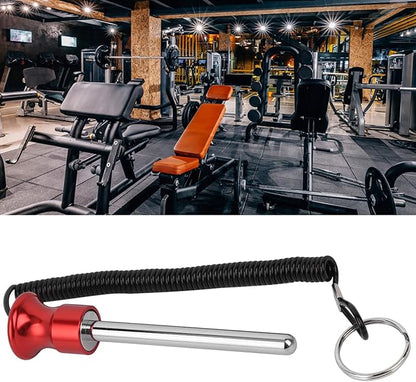 Weight Stack Pin, Aluminium Alloy Head Magnetic Weight Stack Pin with Pull Rope Weight Pin Strength Training Equipment Physical Exercise Fitness Accessories
