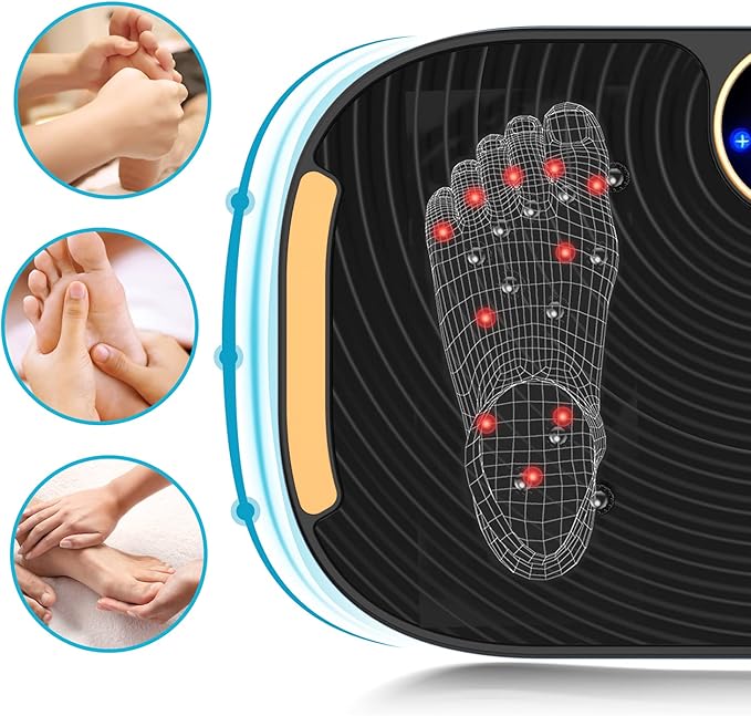 AXV Vibration Plate Exercise Machine Whole Body Workout Vibrate Fitness Platform Lymphatic Drainage Machine for Weight Loss Shaping Toning Wellness Home Gyms Workout