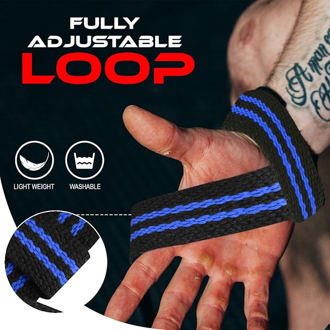 BEAST RAGE Lifting Straps for Weightlifting, Weight Lifting Straps Gym Power Workouts Lifting Wrist Straps Padded Cotton Men Women Support Lifters Deadlift Straps Hard Pull Exercise Straps