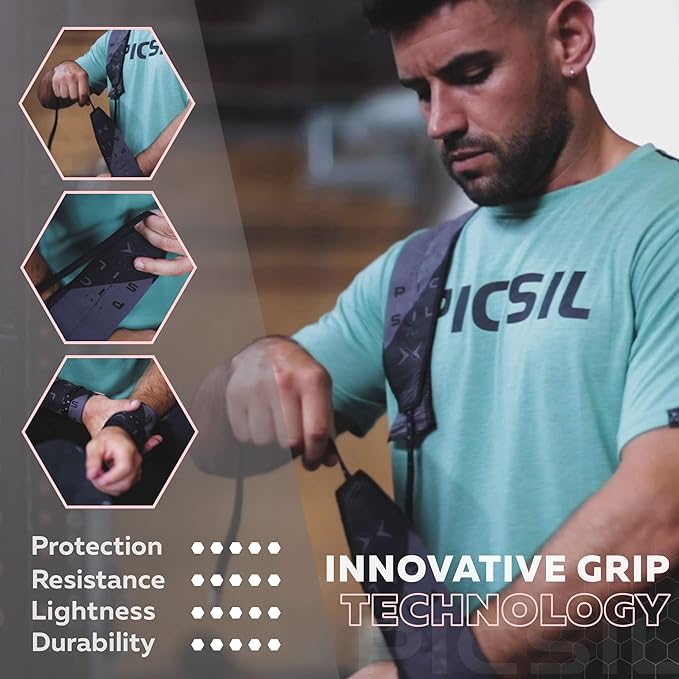 PICSIL Adjustable Wrist Support, Premium Fabric Weightlifting and Yoga Sweat Bands for Gym, for Women and Men, 1 Pair