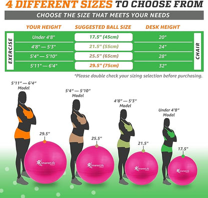 SmarterLife Workout Exercise Ball for Fitness