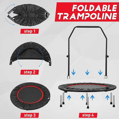 HYD-Parts 40" Foldable Mini Trampoline for Adults and 330lbs